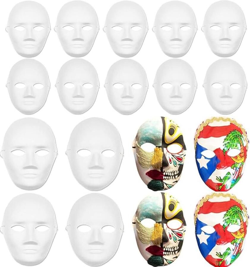 PCs DIY Witte Lege Document Pulp Maskers voor Schilderen