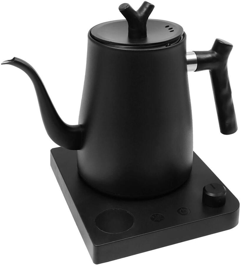 Pelor Elektrische Waterkoker 1L LED Display Instelbare Temperatuur RVS Koffie Theeketel Zwart 1000W