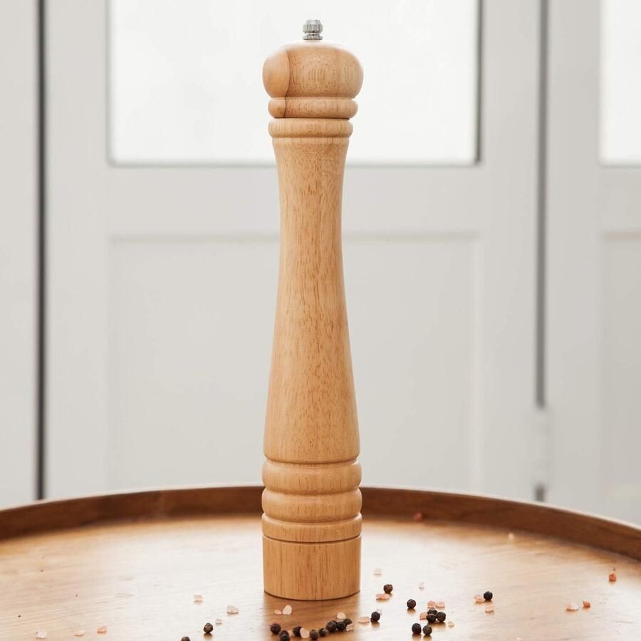 Pepermolen Zoutmolen Harde & Verstelbare Keramische Molen Rubber hout 30 cm Hoogte