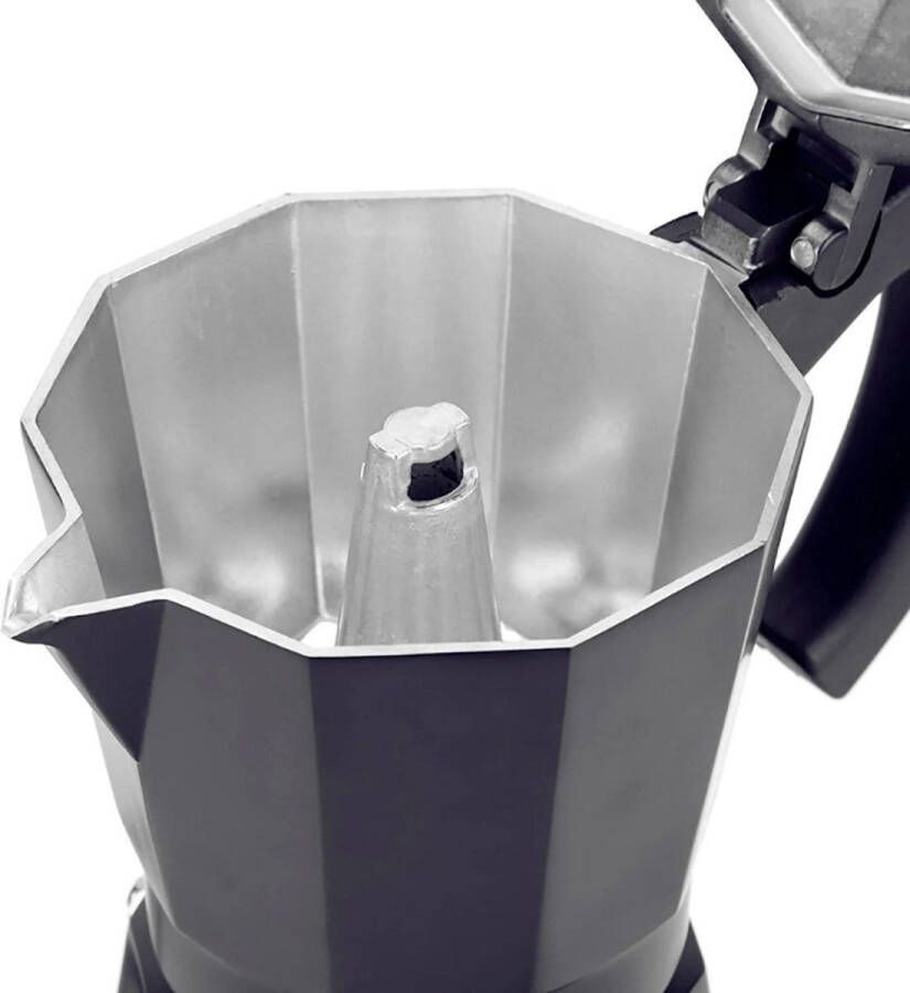 YOLO SHOP -Percolator Elektrische percolator Espresso maker Moka pot met kookplaat 300ml capaciteit 6 Kopjes Zwart