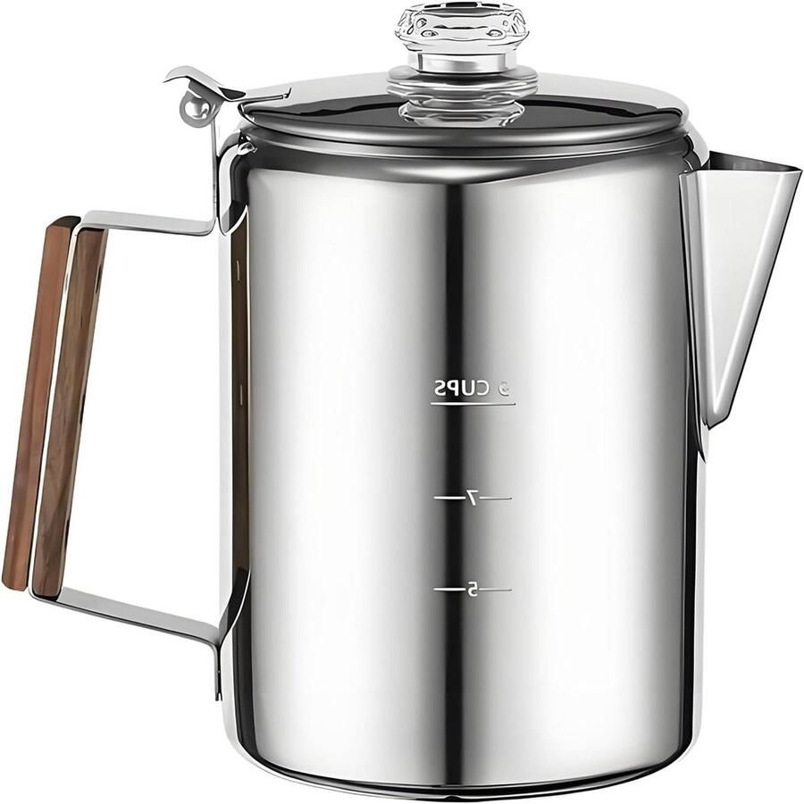 Percolator Koffiepot Koffiezetapparaat Camping Buiten Koken Roestvrijstalen Constructie 23D x 17B x 23H cm Meerkleurig