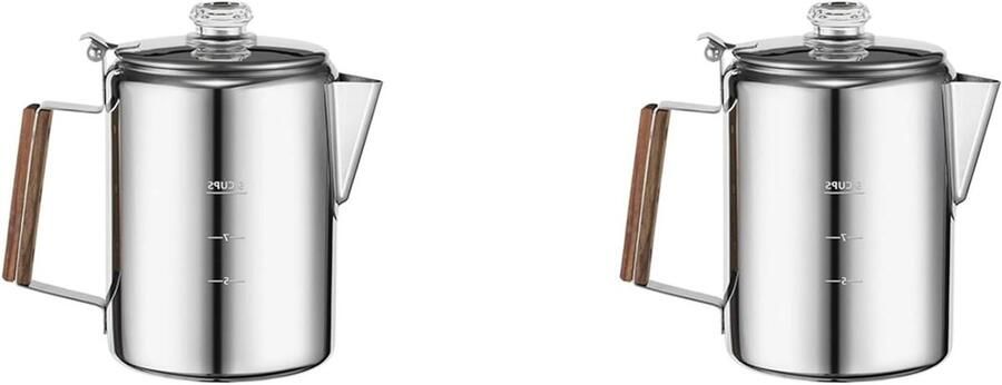 Percolator Koffiepot Koffiezetapparaat Fornuis Koffie Zetten Roestvrij Staal 9 Kopjes Zilver