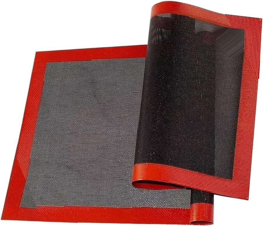 Perforated Bakmat Bakplaat Mat Bakken en Braden Gelijkmatige Warmteverdeling 30x40cm Rood