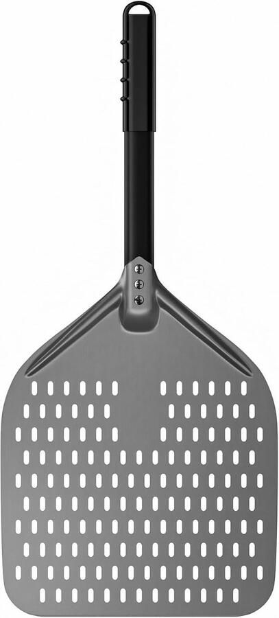 Perforated Pizza Peel van Hard Anodized Aluminium met Handvat voor Compacte Opslag Ideaal voor Thuisgemaakte Pizza's en Brood