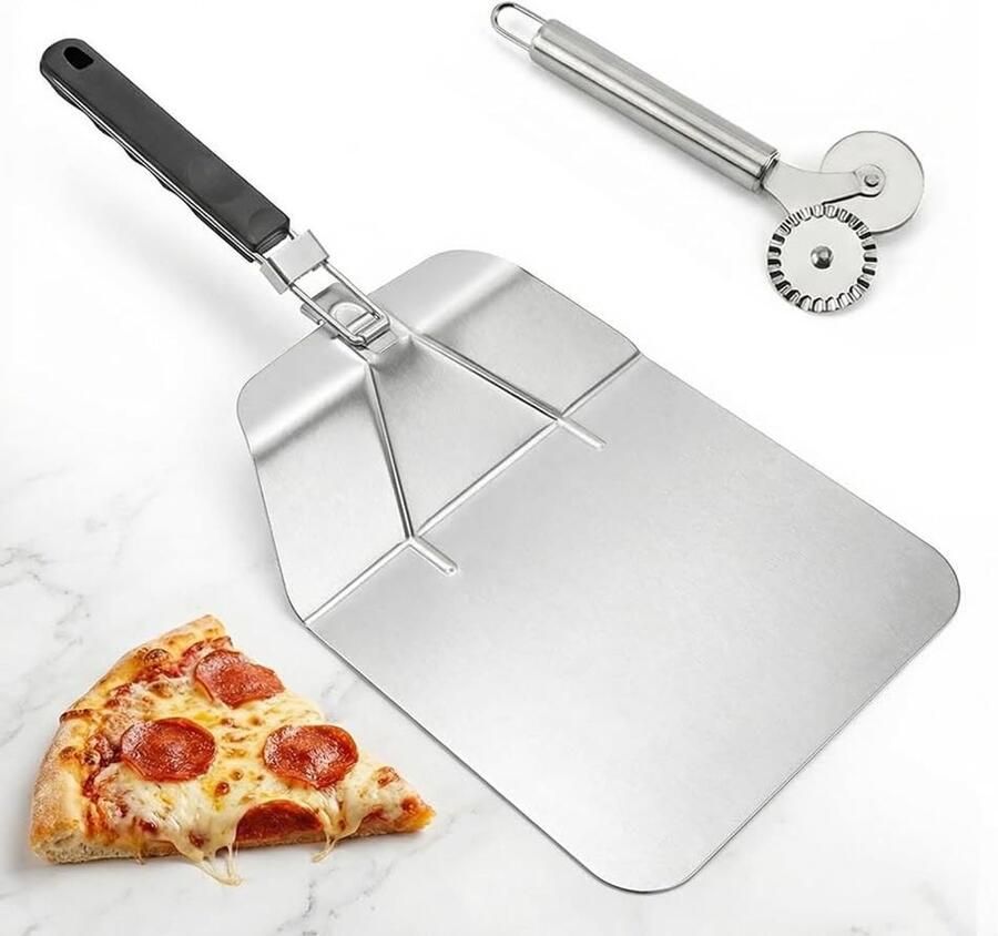 Perforated Pizza Schep met Vouwhandvat Multifunctionele Deegsnijder voor Oven en BBQ Ideaal voor Pizza Serveren Thuis
