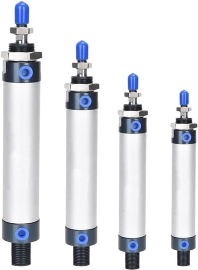 Perslucht Cilinder Dubbele Actie Industriële Automatisering Mini Boring Ontwerp 350 mm Slag Metaal