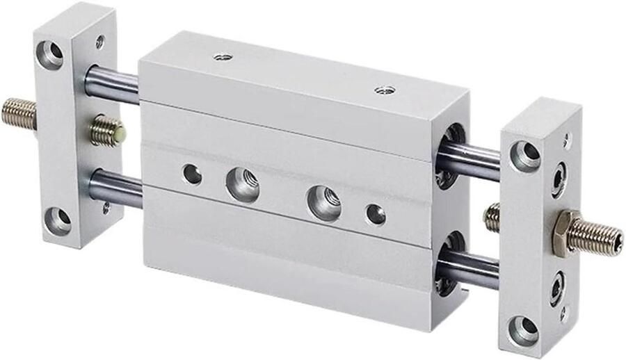Dubbele Zuigerstang Cilinder Perslucht Cilinder Industriële Automatisering Verstelbare Slag 16 20 25mm Boring Metaal