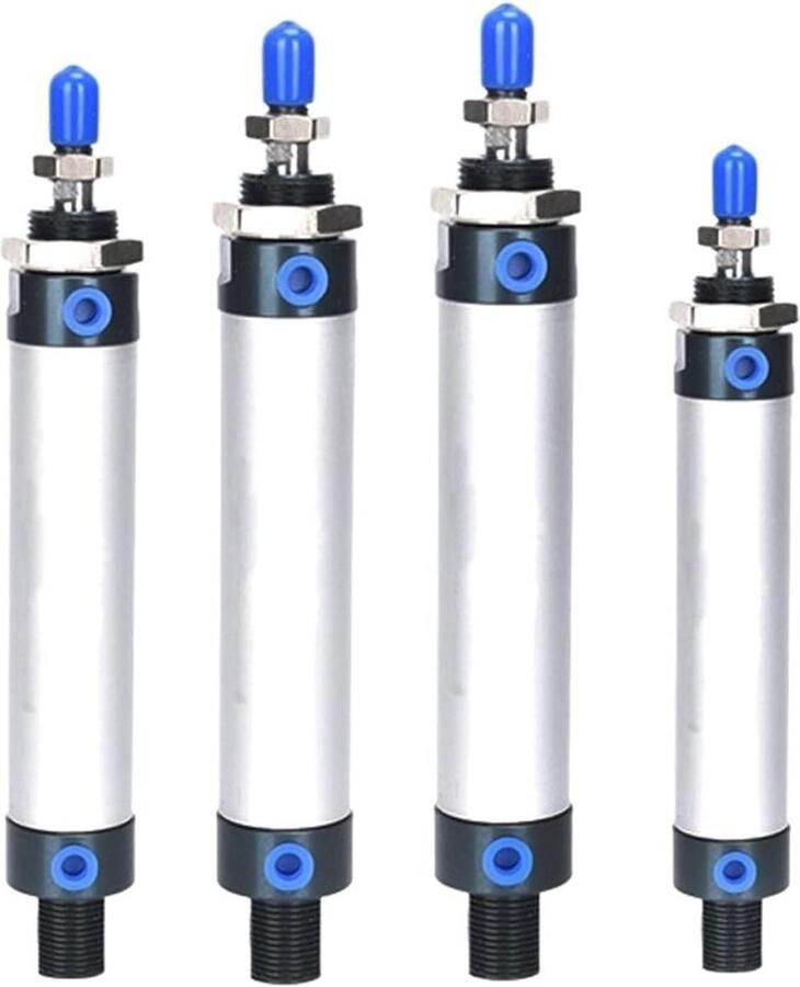 Perslucht Cilinder Dubbelwerkend Industriële Automatisering Mini Boring 25mm Boring 125mm Slag Zilverkleurig
