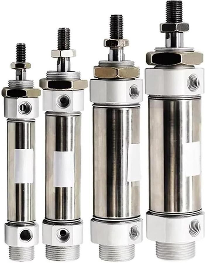 Perslucht Cilinder Mini Cilinder Industriële Automatisering Roestvrij Staal Slag 50 mm Zilverkleurig