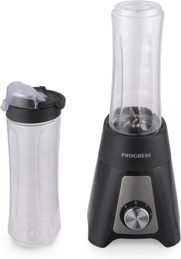 Persoonlijke Blender – Elektrische Smoothie Maker 600ml Capaciteit 2 Snelheden met Pulsfunctie Inclusief 2 Draagbare Sportflessen 400W