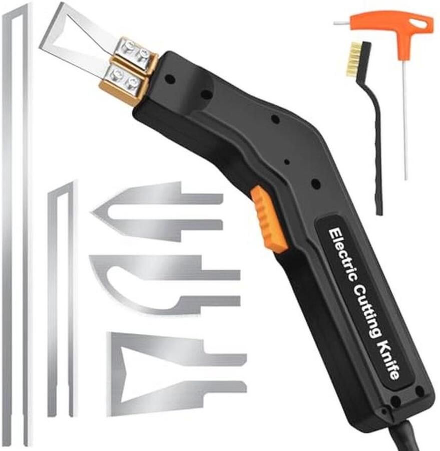 Piepschuimsnijder piepschuim-snijapparaat 300 W warmsnijder 0-650 °C met koelsysteem wordt geleverd met afdichtingsfolie elektrisch piepschuimsnijder met 5 Nichrome messen voor EPS EPP KT