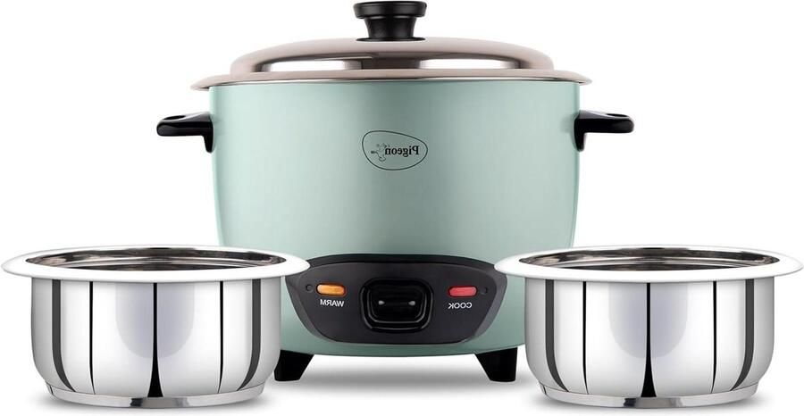 Pigeon Stainless Steel Automatic Electric Rice Cooker (Blue) (1.8L)