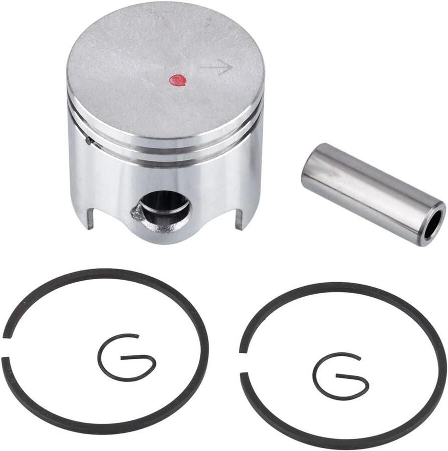 Piston Set Motoronderdeel Houtbewerking Onderhoud 10mm Pin Diameter 38mm Zilverkleurig
