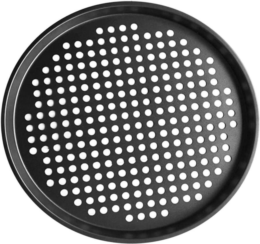 Pizza Bakplaat Bakvorm Plaat Pizza Bakken Antiaanbaklaag 28x28 CM Zwart