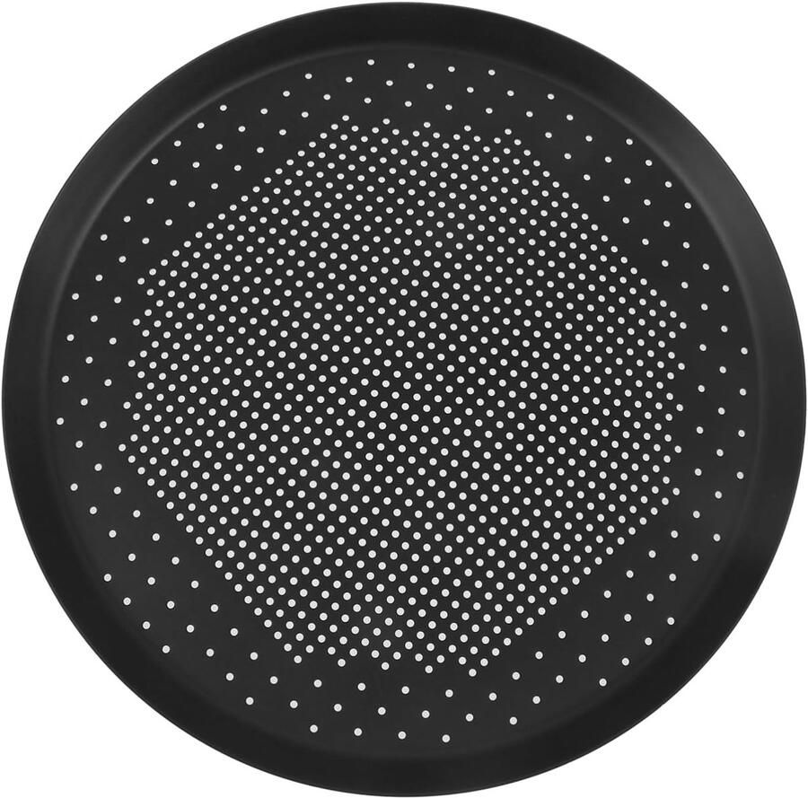 Pizza Bakplaat Bakvorm Rond Oven Gebruik Geperforeerd Ontwerp 33 cm Diameter Donkergrijs