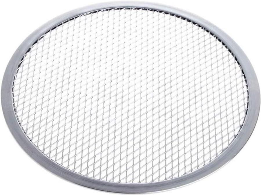 Pizza Bakplaat Grill Net Gelijkmatig Bakken Hittebestendig Aluminium 25 cm Zilver