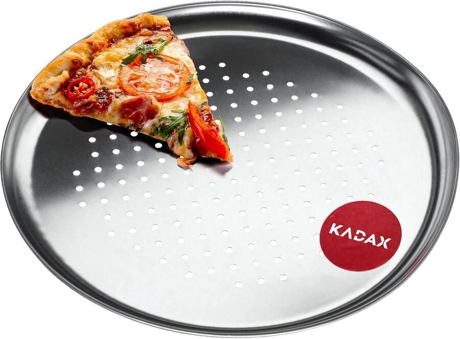 Pizza bakplaat met perforatie voor krokante bodem Gegalvaniseerd staal of anti-aanbak