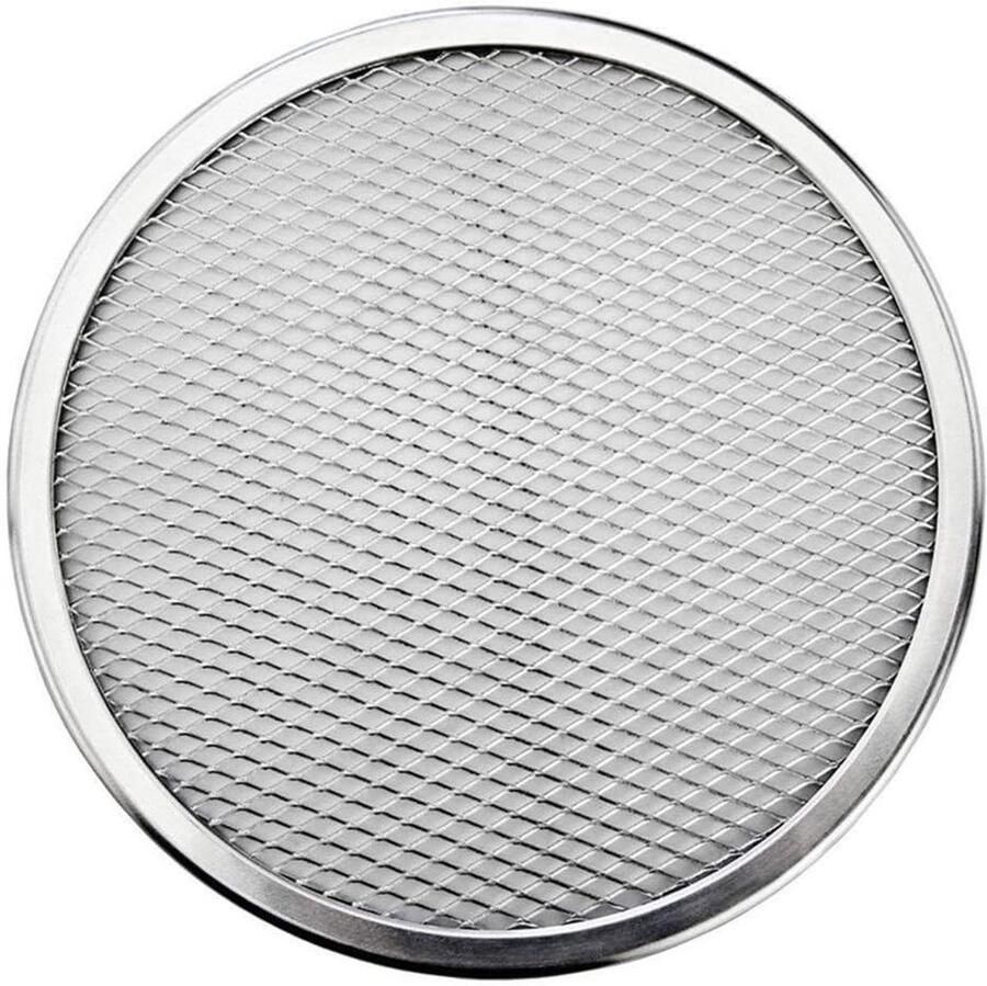 Pizza Bakplaat Net Scherm Pizza Bakken Naadloos Ontwerp 40 cm Zilver