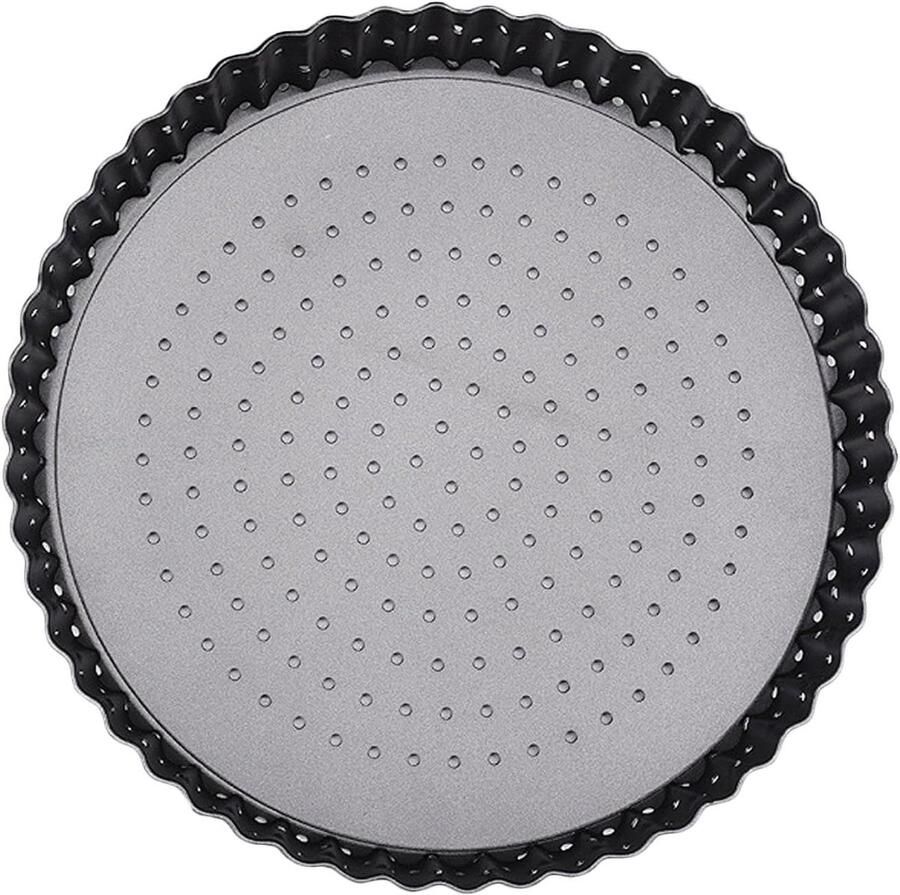 Pizza Bakplaat Oven Plaat Perfecte Pizza Bakken Geperforeerd Non-stick 20 cm Zwart