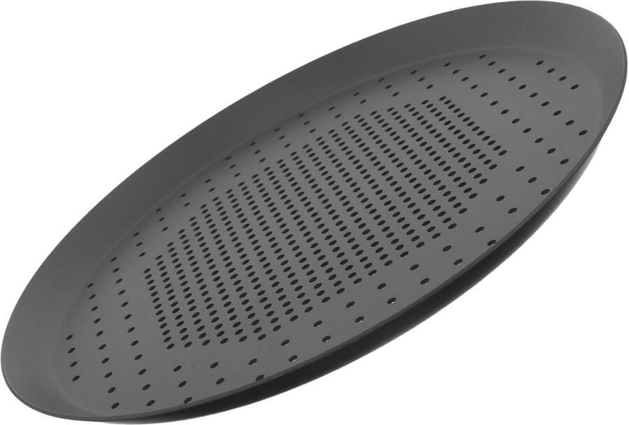 Pizza Bakplaat Pizza Pan Bakvorm Crispy Pizza Bakken Perforatie voor Luchtcirculatie 25.5 cm Zwart