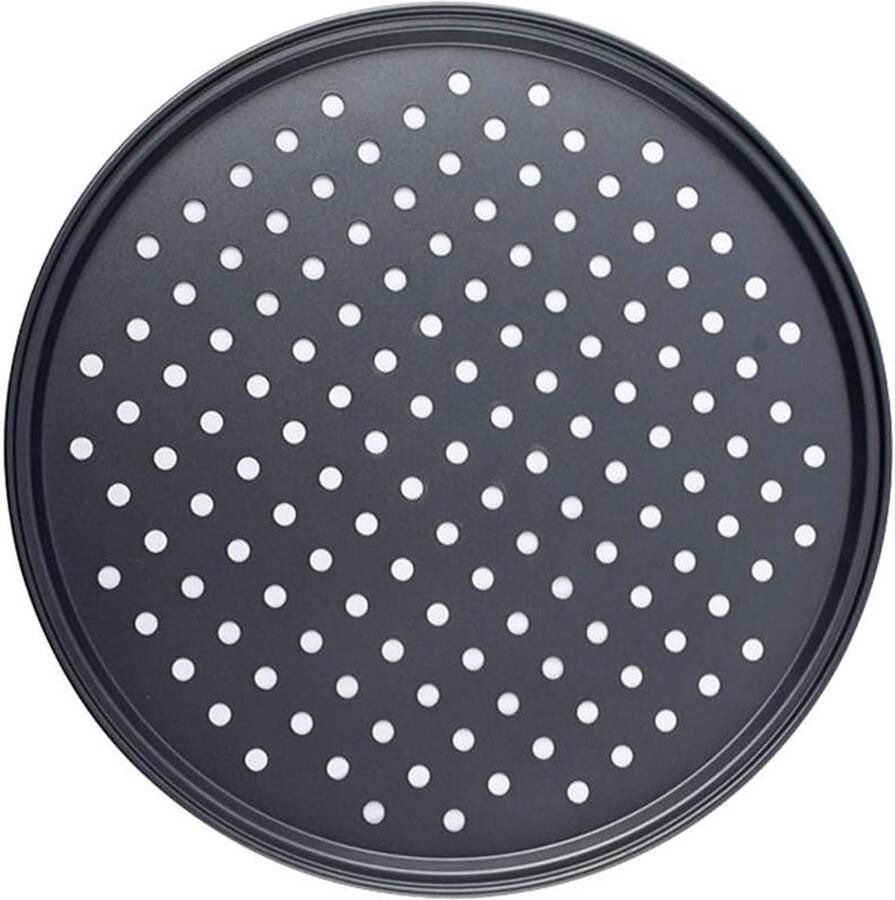 Pizza Bakplaat Pizza Pan Pizza Bakken Antiaanbaklaag 24cm Rond Zwart - Foto 1
