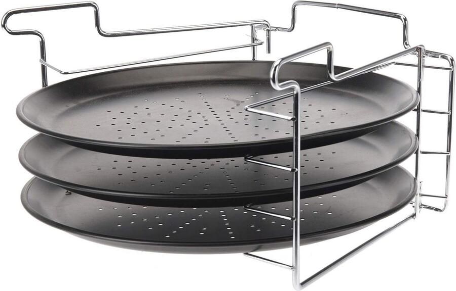 Pizza bakplaat Pizza vorm Samen pizza bakken 3 pizza's tegelijk Ø30 cm Zwart