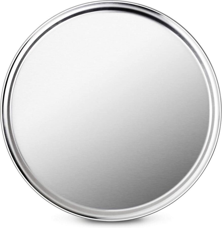 Pizza Bakplaat Pizzapan Rond Professioneel Bakken Verstevigde Rand 46 cm Zilver