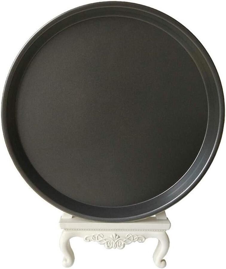 Pizza Bakplaat Ronde Bakvorm Zelf Pizza Bakken Antiaanbaklaag 30 cm Zwart