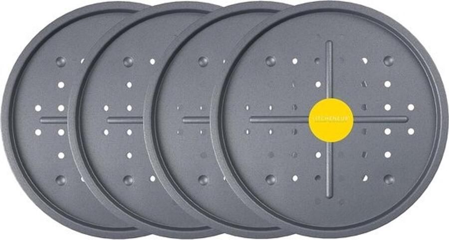 Pizza Bakplaat Set Bakplaat met gaten Knapperige bodems bakken Geperforeerde bodem 4 stuks 33.5 cm Zwart