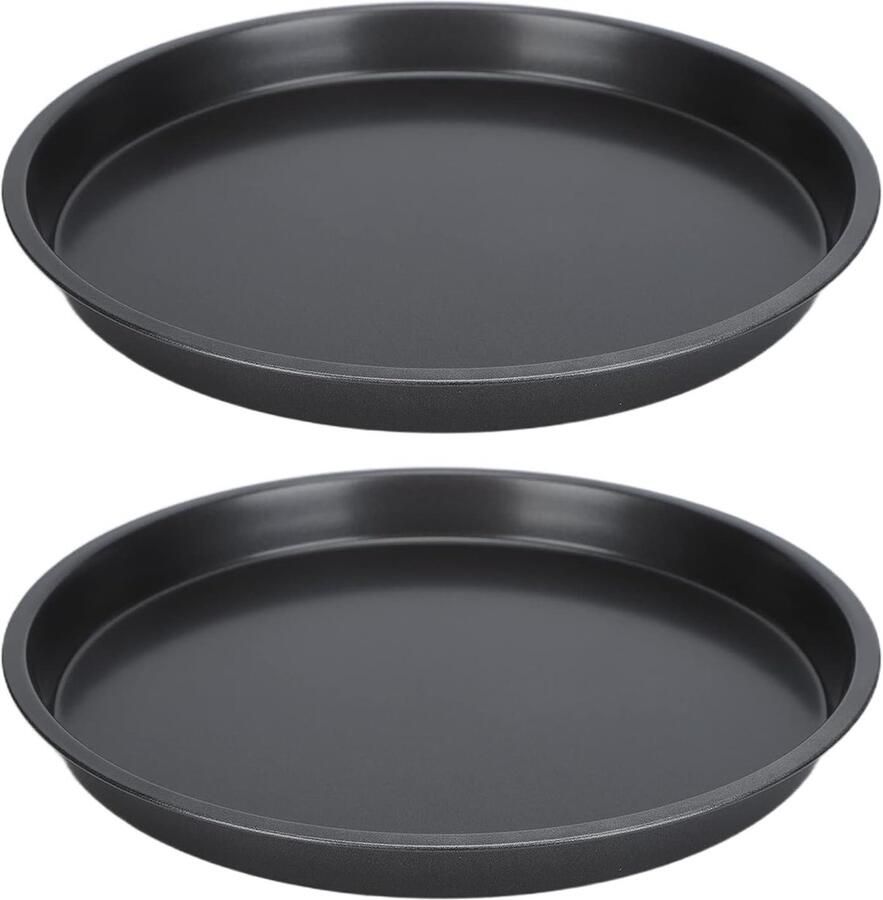 Pizza Bakplaat Set Pizzapan Oven Thuis Bakken Verdikt Koolstofstaal 25 cm en 30 cm Zwart