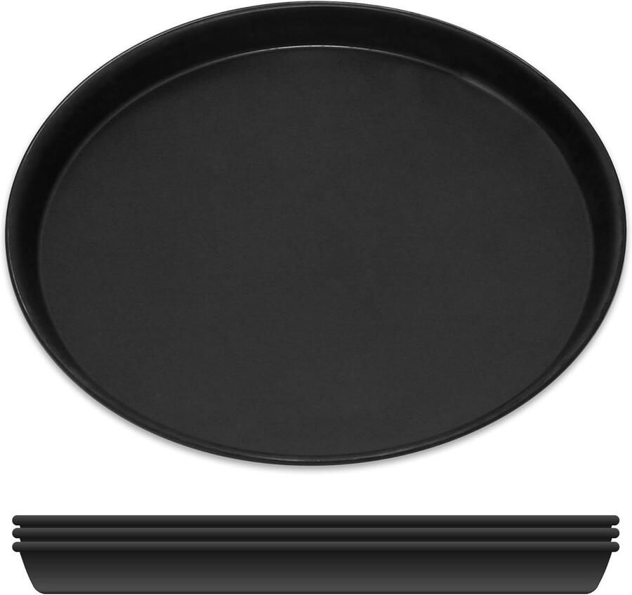 Pizza Bakplaat Set Pizzaplaat Rond Pizza Bakken Blauw Gietijzer Ø 32 cm Zwart