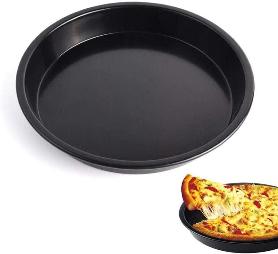 Pizza Bakplaat Taartvorm Rond Bakken Thuis Antikleef Coating 20 cm Zwart
