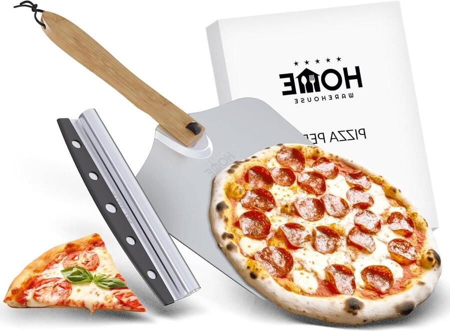 Pizza Bakset Pizza Gereedschap Zelf Pizza Maken Opvouwbare Handgreep 62cm Peel Zilverkleurig