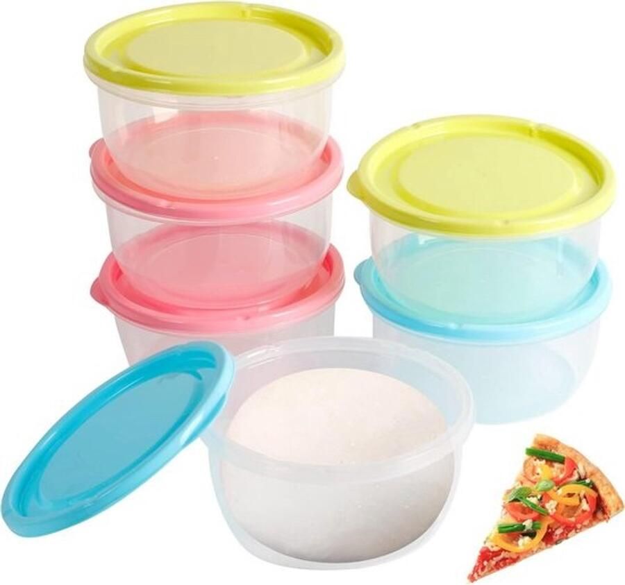 Pizza Ball Box met Deksel 6 Stuks Pizza Dough Box Fermentatie Bak