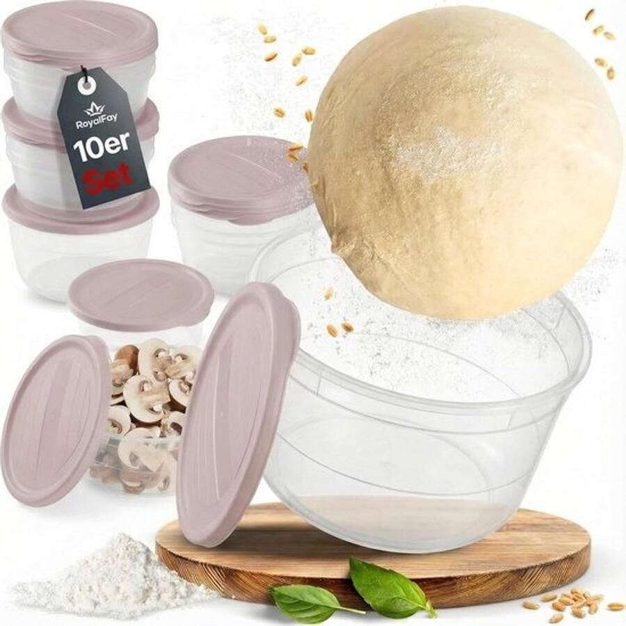 Pizza Ballen Box 10 Stuks met Deksel Voedselveilige Fermentatie Box