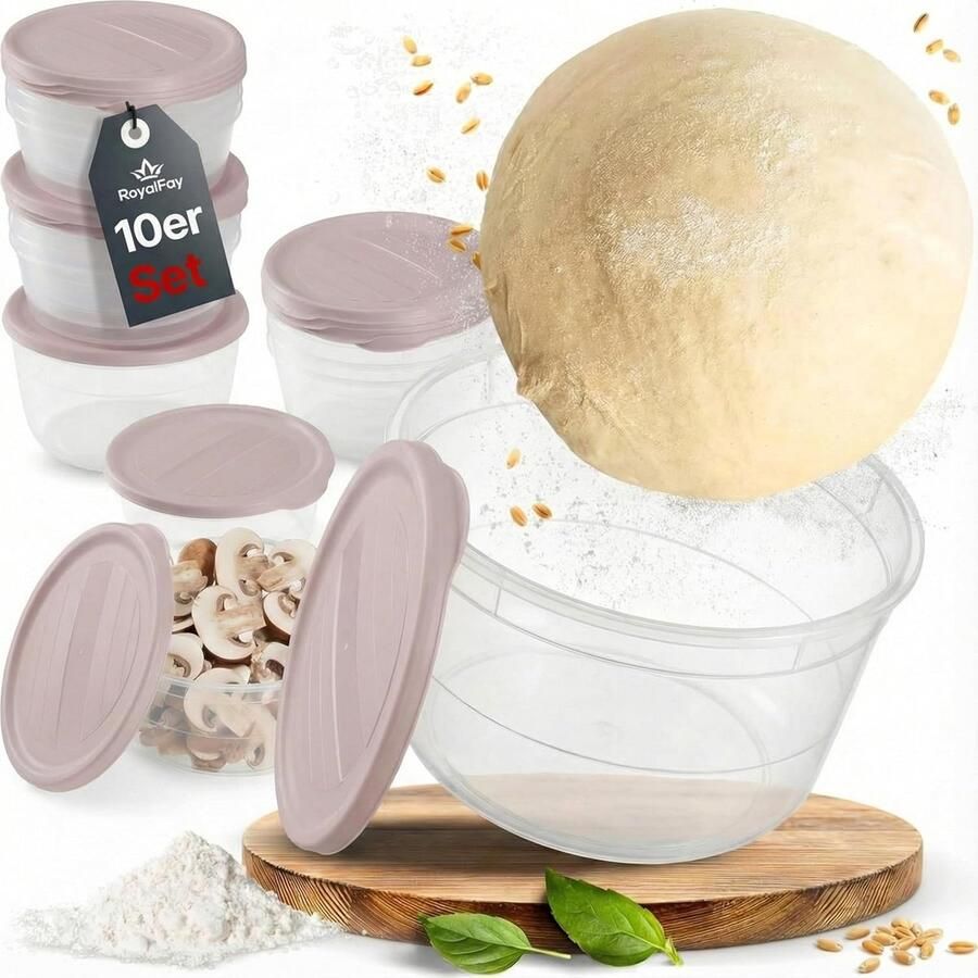 Pizza Ballen Box 10 Stuks met Deksel Voedselveilige Fermentatie Box