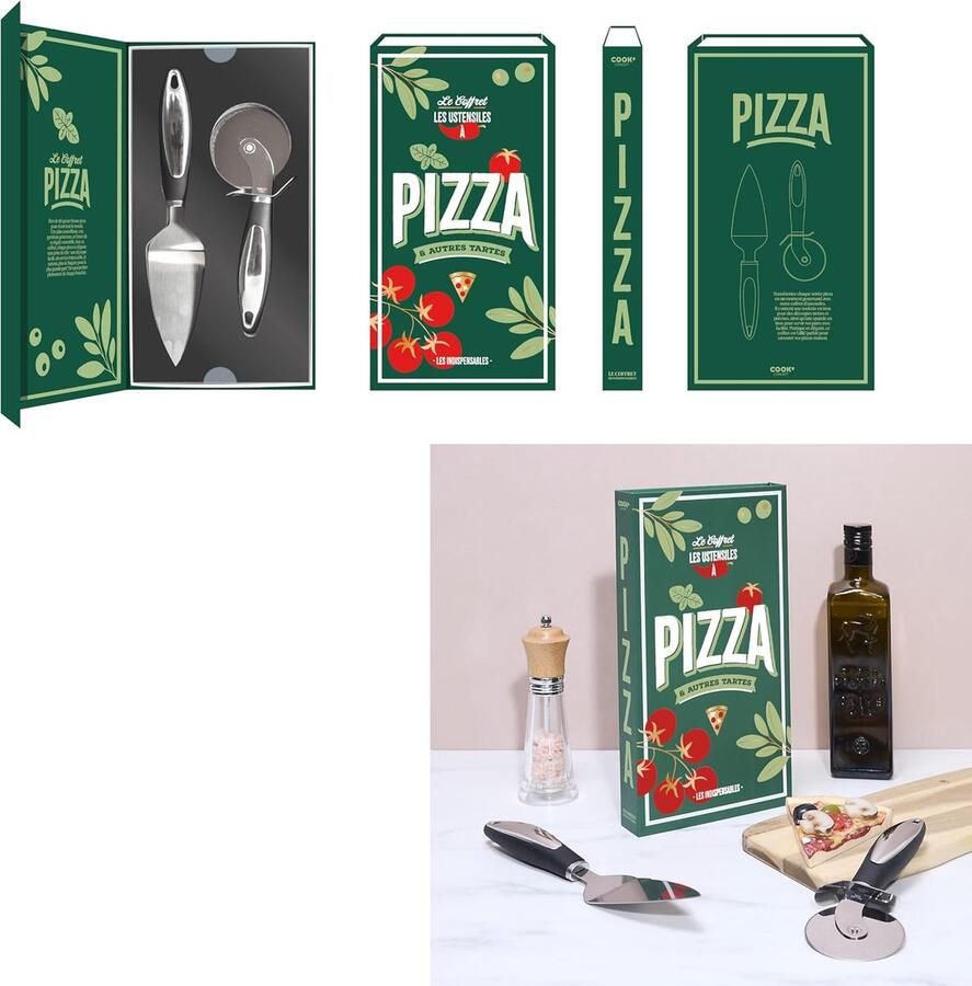 Pizza Bereidingsset Pizzagereedschap Thuis Pizzeria Ervaring Scherpe Snijder Spatel 32.5 cm Metaal