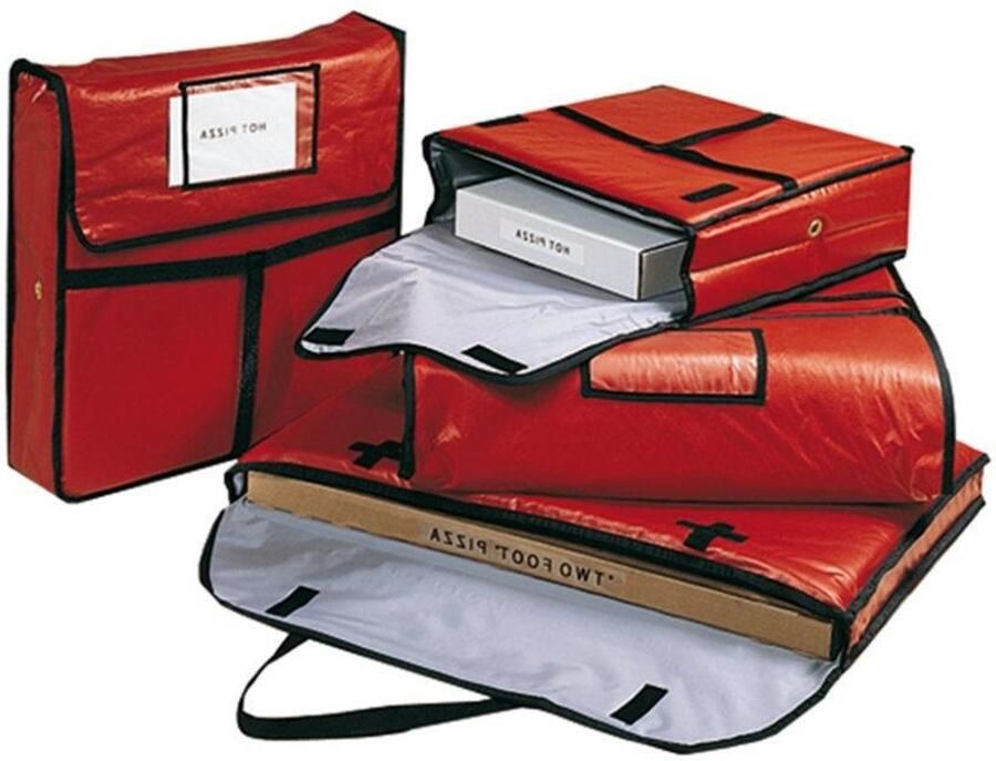 Pizza Bezorgtas Warmhoudtas Pizza Transport Waterdicht Vinyl 46 cm Rood