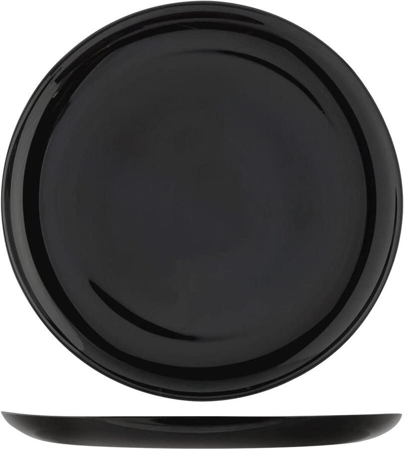 Pizza Borden Dienborden Set Eten Serveren Vaatwasser Magnetronbestendig 6 stuks 32 cm Zwart