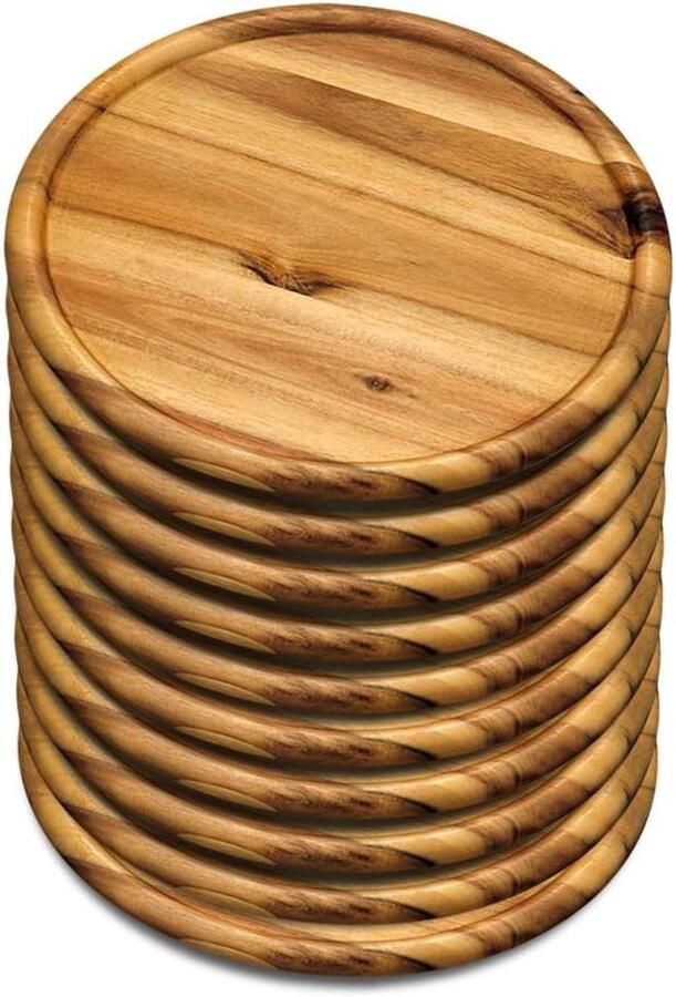 Pizza Borden Houten Schotels Pizza Serveren FSC Gecertificeerd Hout 10 Stuks 32 cm Houtkleurig