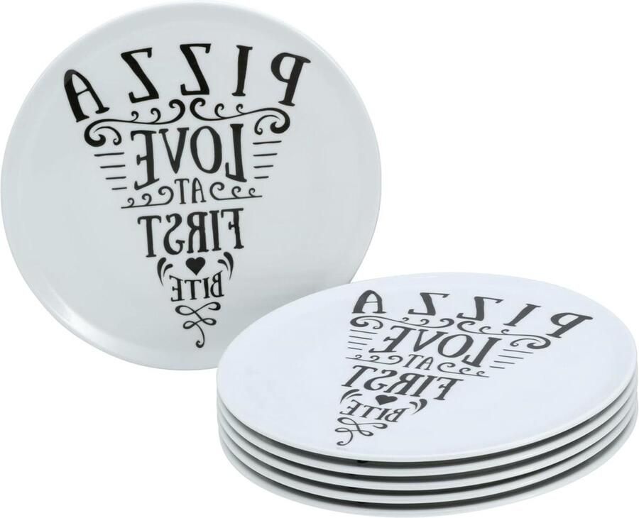 Pizza Borden Set Borden Set Dineren Decoratief Design 33 cm Wit