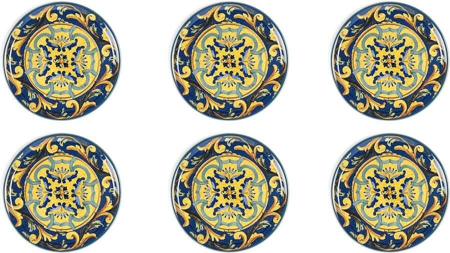 Pizza Borden Set Borden voor Pizza Dineren met Vrienden Decoratief Trinacria Design 6 stuks 31.5 cm