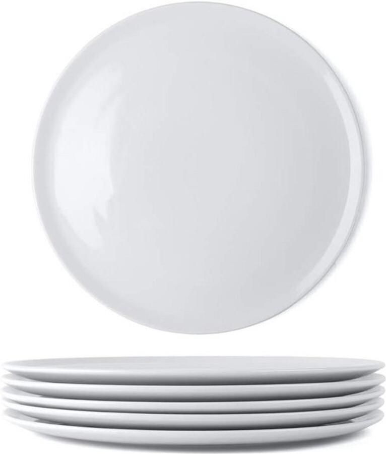 Pizza Borden Set Porseleinen Schotels Serveren van Pizza Gourmet Kwaliteit 6 stuks 31.5 cm Wit