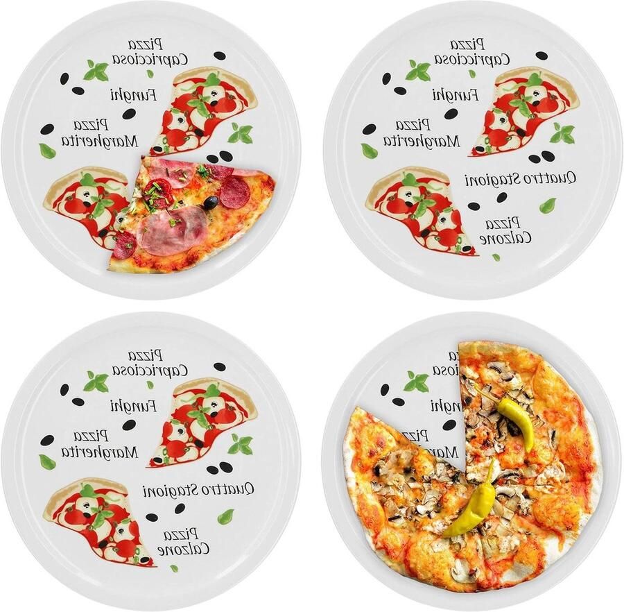 Pizza Borden XL Porselein Italiaans Diner Vaatwasser Magnetronbestendig 30.5 cm Wit