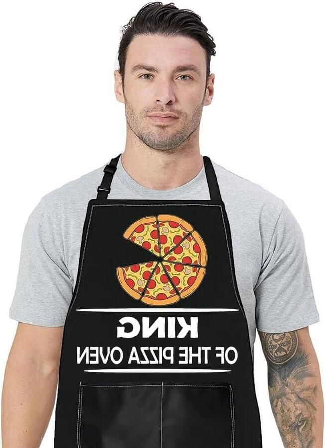 Pizza Chef Schort Keuken Schort Pizza Bakken Met Opbergtas Unisex Zwart