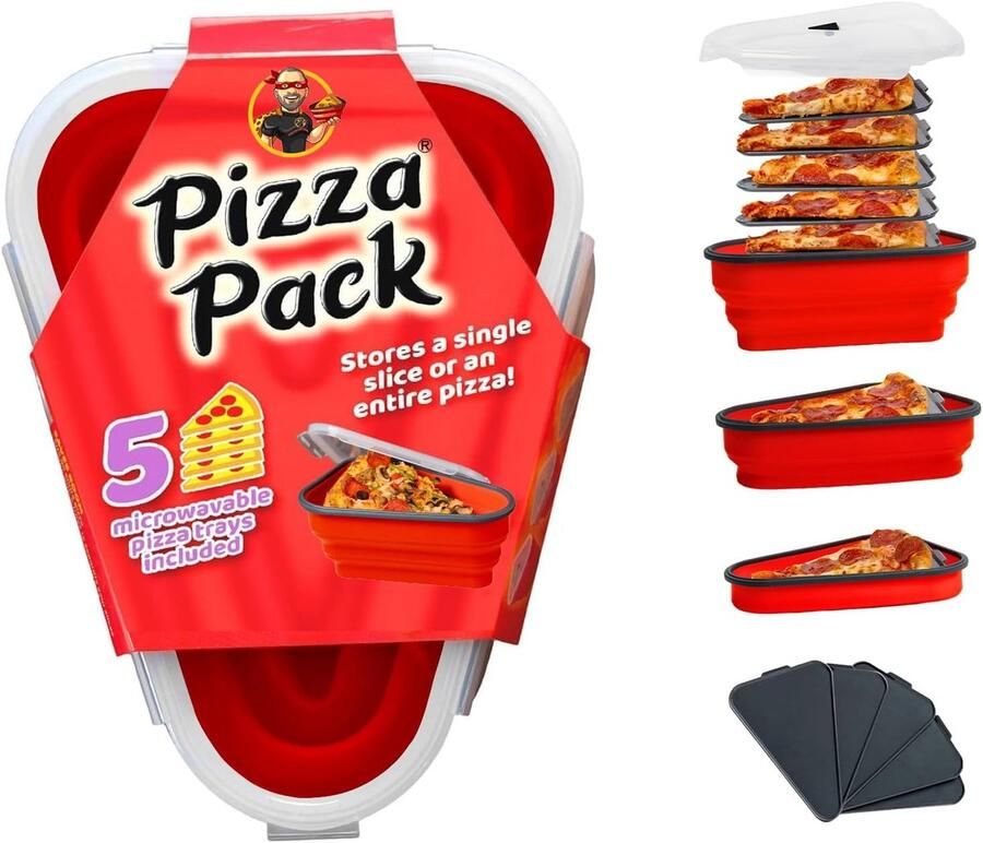Pizza Container Opvouwbare Bak Pizza Bewaren Ruimtebesparend Ontwerp Tot 18 Inch Rood
