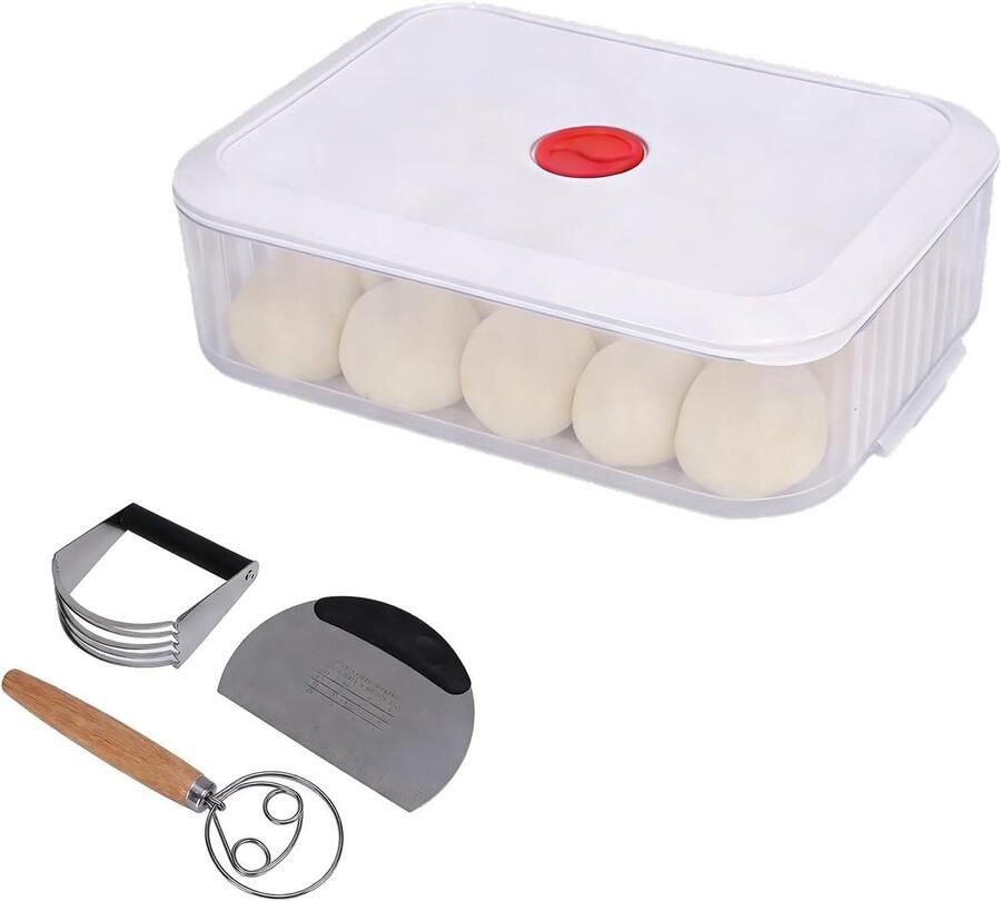 Pizza deeg box set Deegcontainer bakken Pizzadeeg bereiden Stapelbaar met deksel