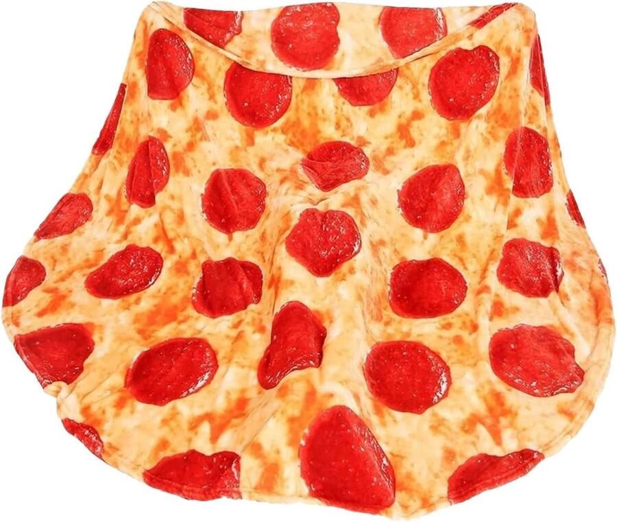Pizza Deken Unieke Plaid Ontspannen Thuis Realistisch Design 150 cm Multicolor