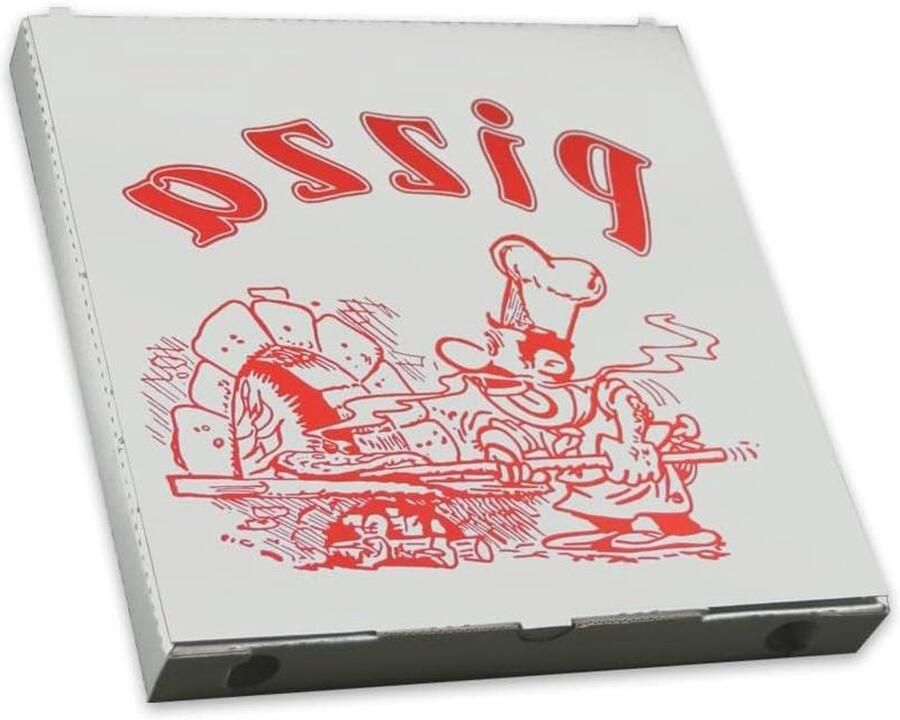 Pizza dozen Pizzaboxen bewaardozen Bezorgservice thuis Neutraal motief 32x32x3cm 150st Wit