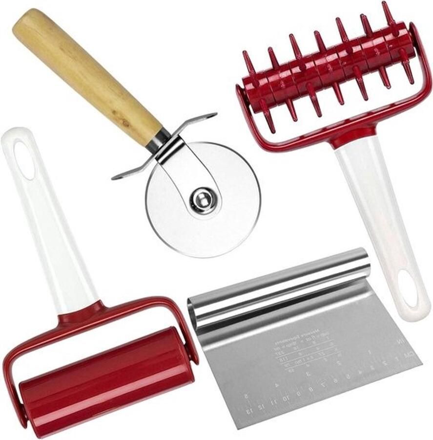 Pizza Gereedschap Set Bakbenodigdheden Bakken van deeg Food grade materialen 4 stuks Multicolor